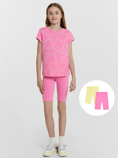 картинка Шорты велосипедки для девочек в наборе, 2 шт от известного бренда одежды для девочек Mark Formelle