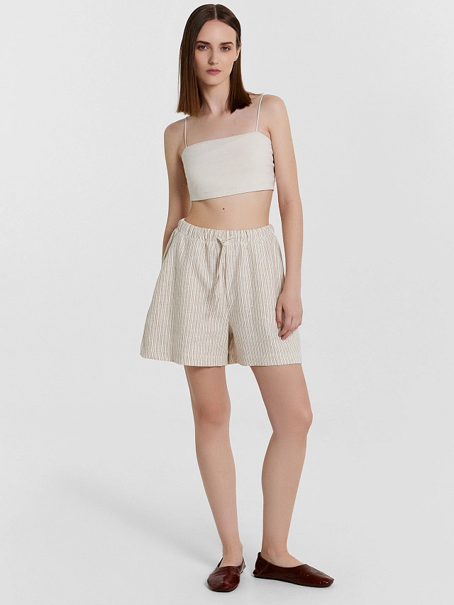 Шорты женские коричневые в полоску - 3