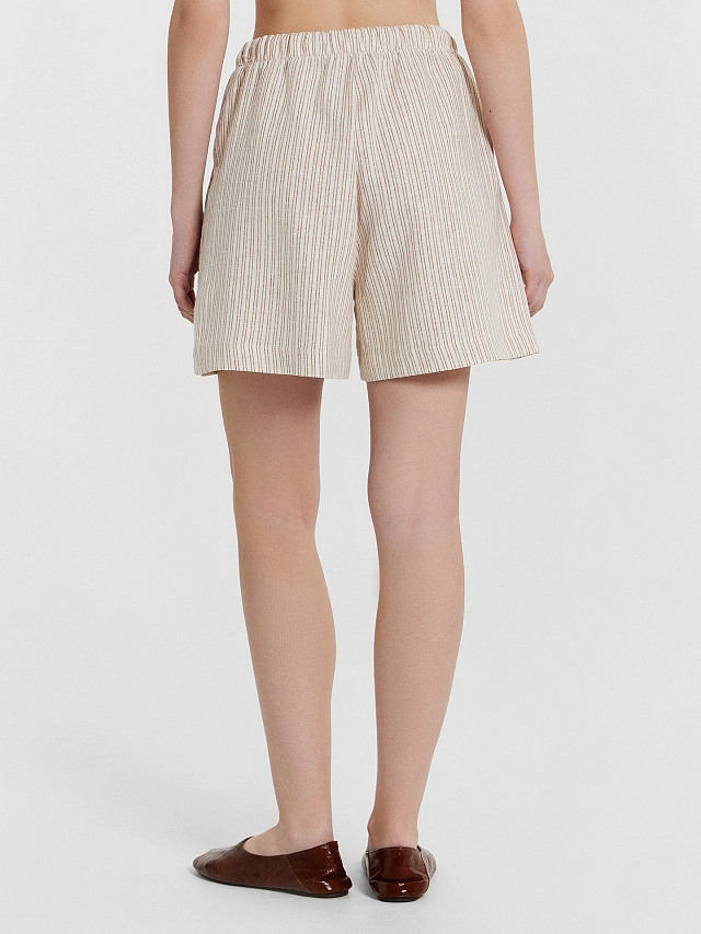 Шорты женские коричневые в полоску - 4