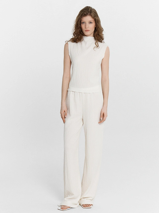 Брюки женские кремовые - 4