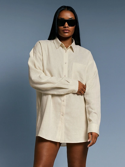 картинка Рубашка домашняя женская кремовая  от магазина стильной одежды Mark Formelle