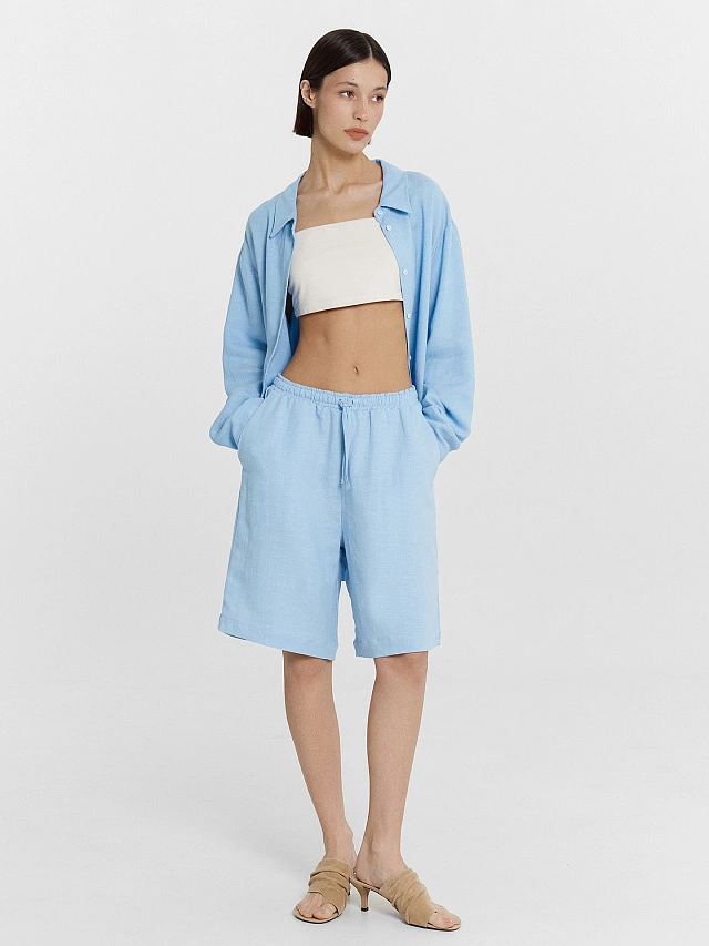 Шорты женские голубые - 3