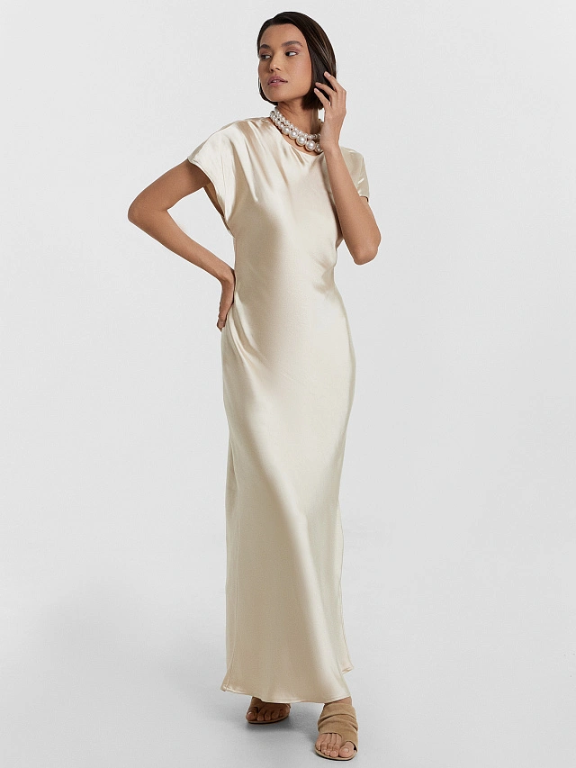 Платье женское кремовое - 7