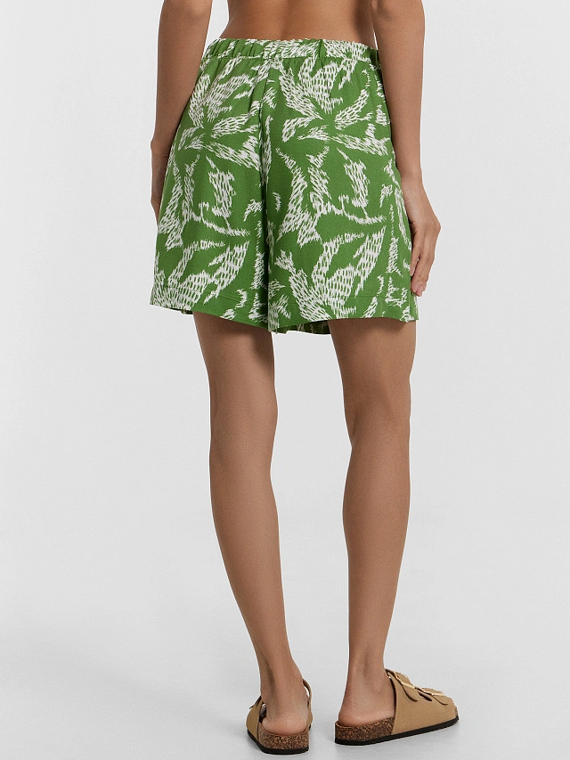 Шорты женские зеленые с принтом - 4