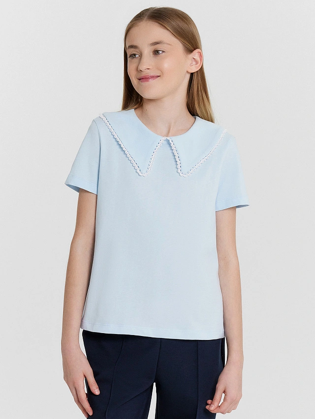 Блузка для девочек голубая - 2