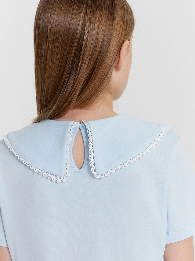 Блузка для девочек голубая - 6