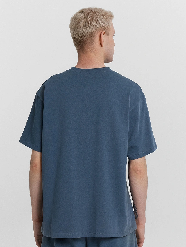 Футболка мужская синяя - 2