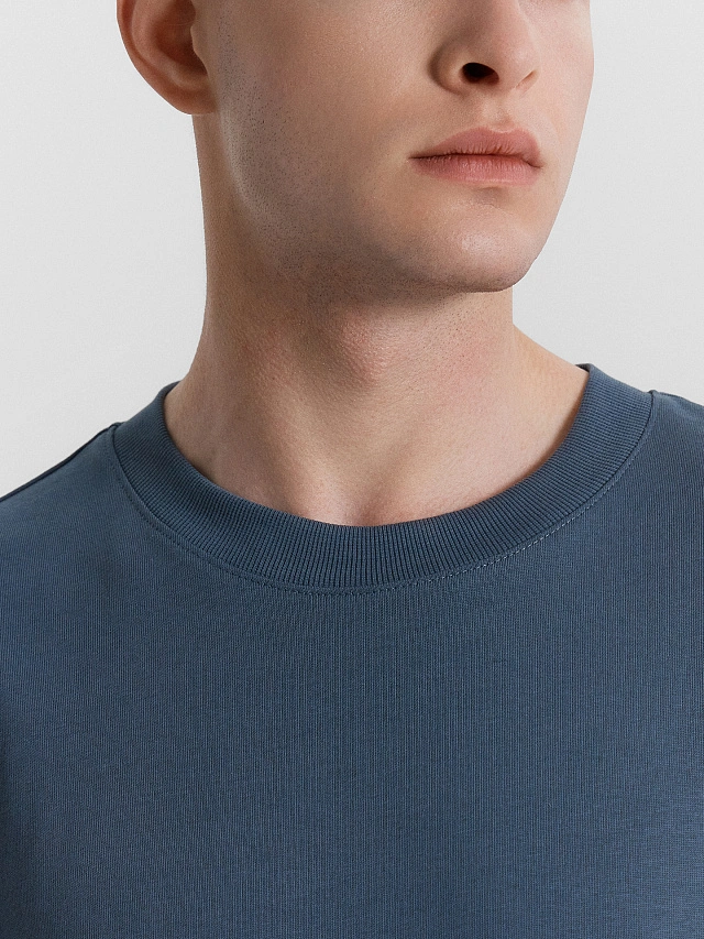 Футболка мужская синяя - 4