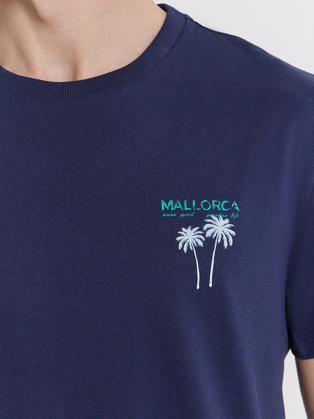 Футболка мужская синяя  с принтом "Mallorca" - 4