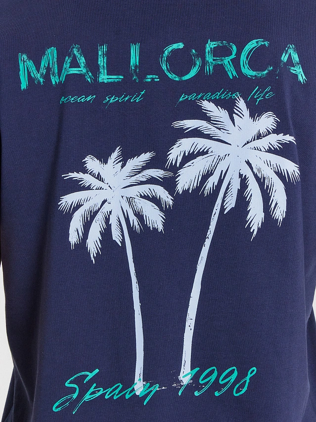 Футболка мужская синяя  с принтом "Mallorca" - 5