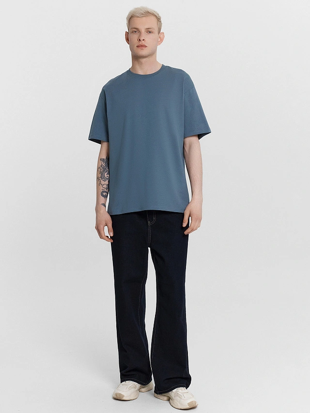 Футболка мужская синяя - 3