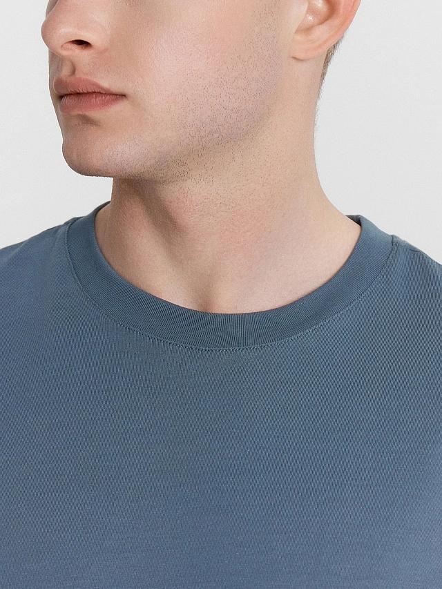 Футболка мужская синяя - 5