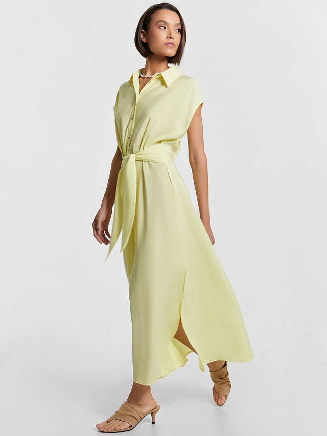 Платье женское желтое - 8