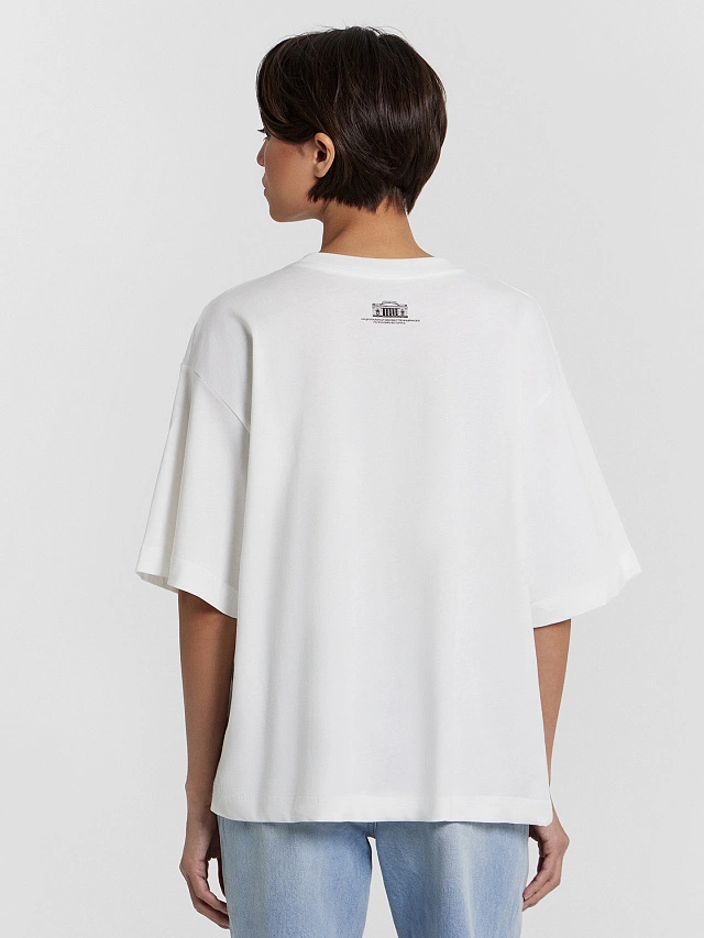 Футболка женская  белая с принтом "Пейзаж, И. Машков" - 3