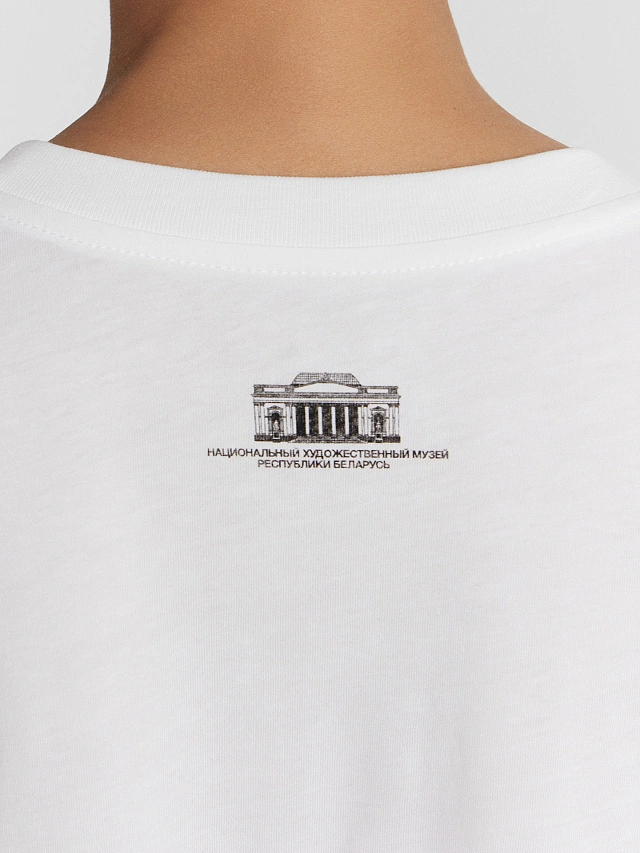 Футболка женская  белая с принтом "Пейзаж, И. Машков" - 6