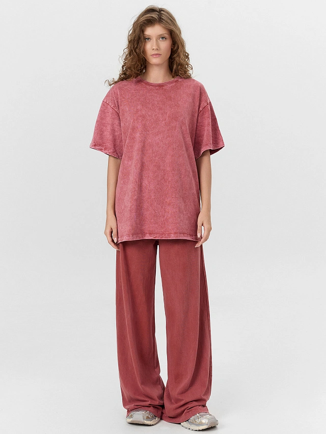 Брюки женские терракотовые с обработкой эйсид - 5