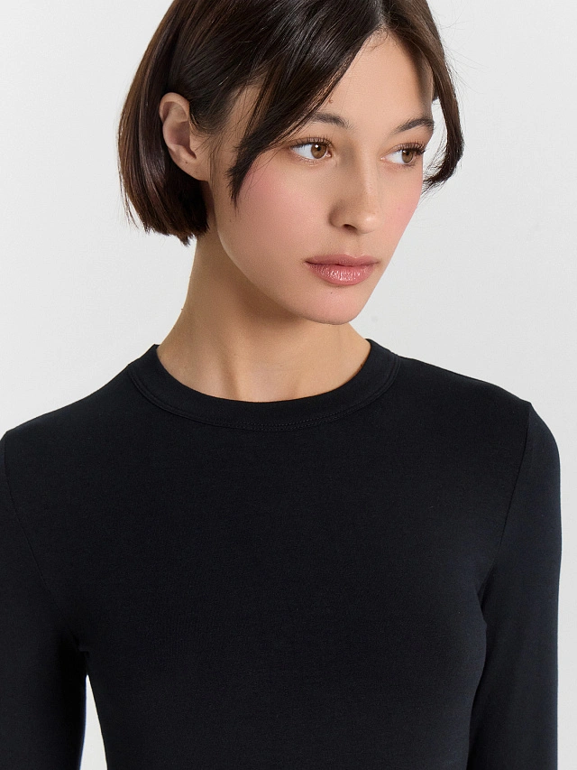 Комплект женский черный: лонгслив и брюки - 6