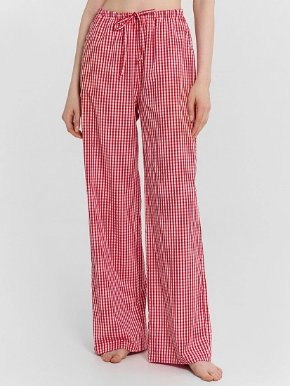 картинка Брюки домашние женские красные в клетку от магазина стильной одежды Mark Formelle