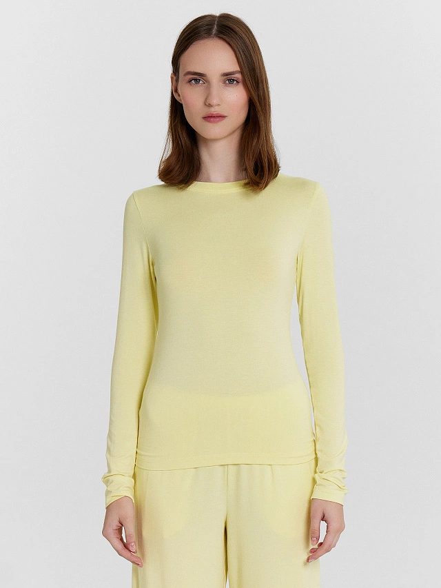 Комплект женский желтый: брюки и лонгслив - 3