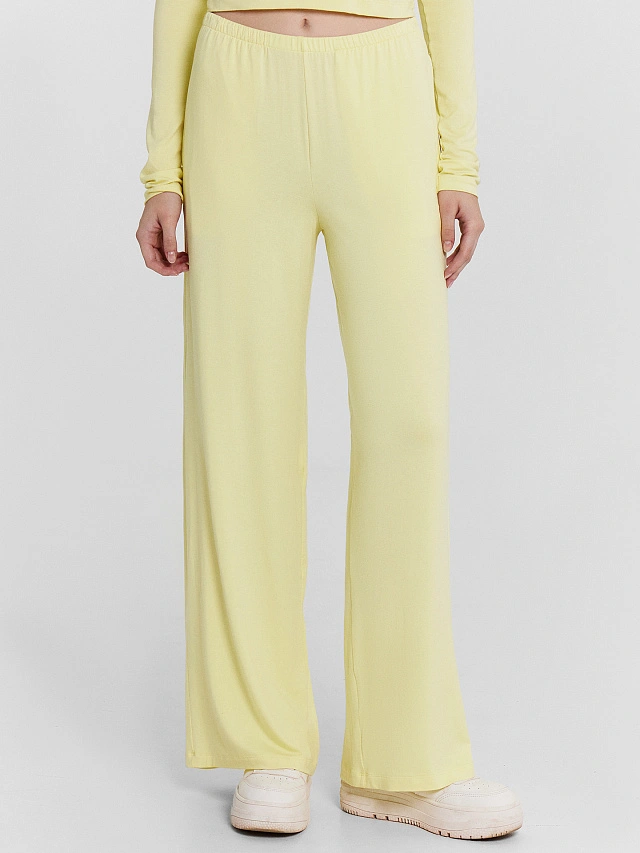 Комплект женский желтый: брюки и лонгслив - 4