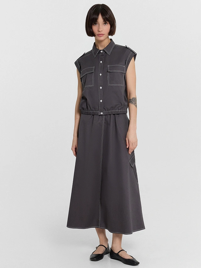 Блузка женская серая - 3