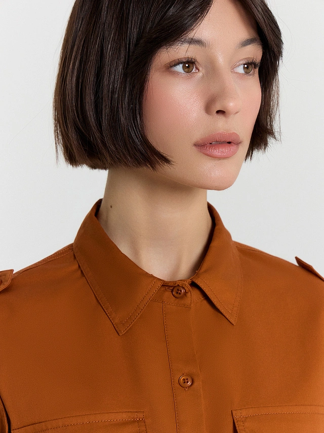 Блузка женская коричневая - 4