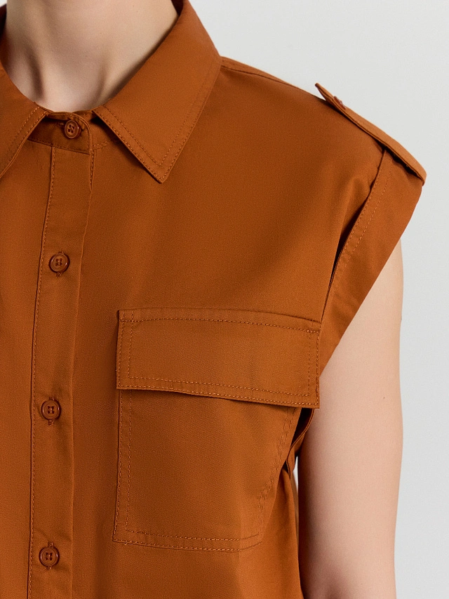 Блузка женская коричневая - 5