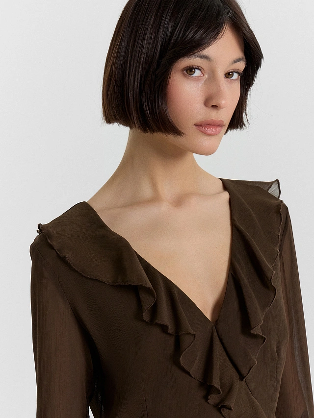 Платье женское коричневое - 4