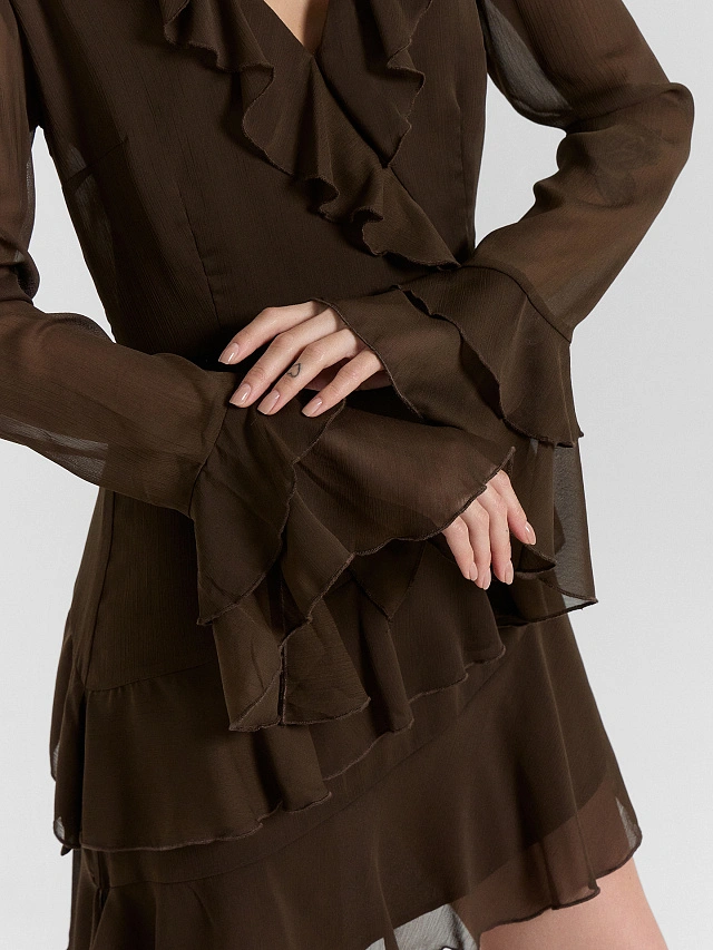 Платье женское коричневое - 5