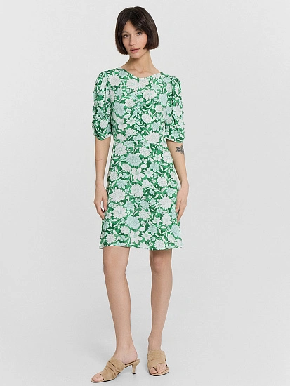 картинка Платье женское зеленое с цветочным принтом  от магазина стильной одежды Mark Formelle