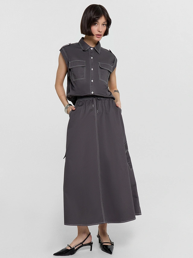 Юбка женская серая - 6