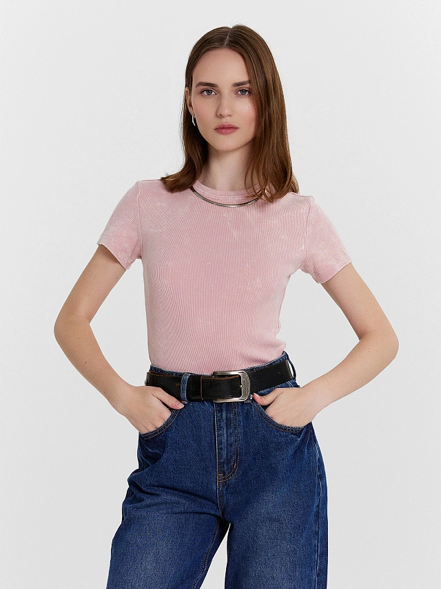 Футболка женская розовая - 6