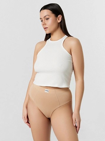 Трусы макси женские бежевые