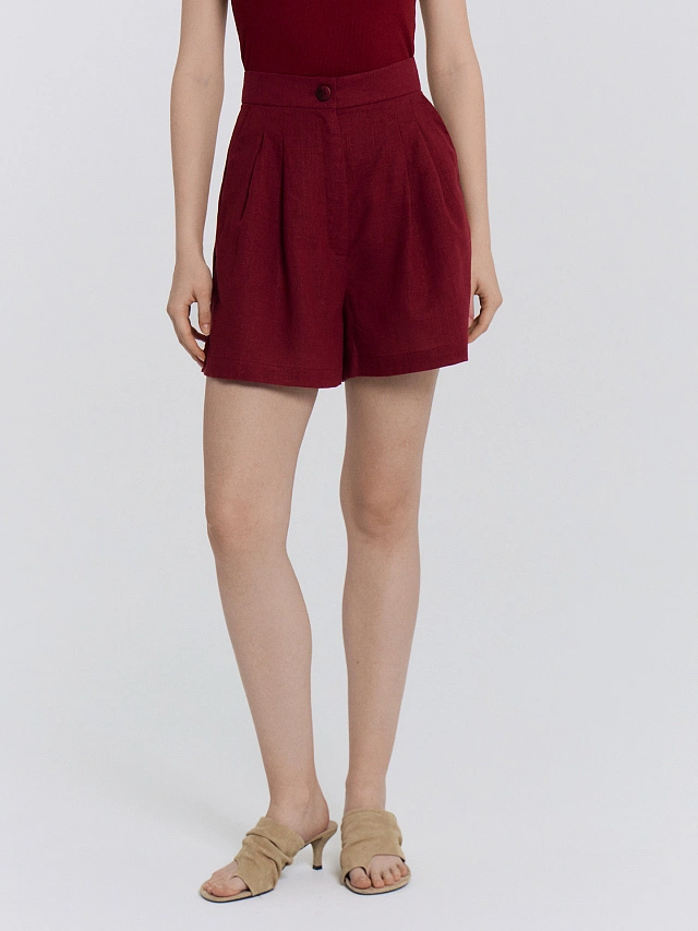 Шорты женские бордовые - 2