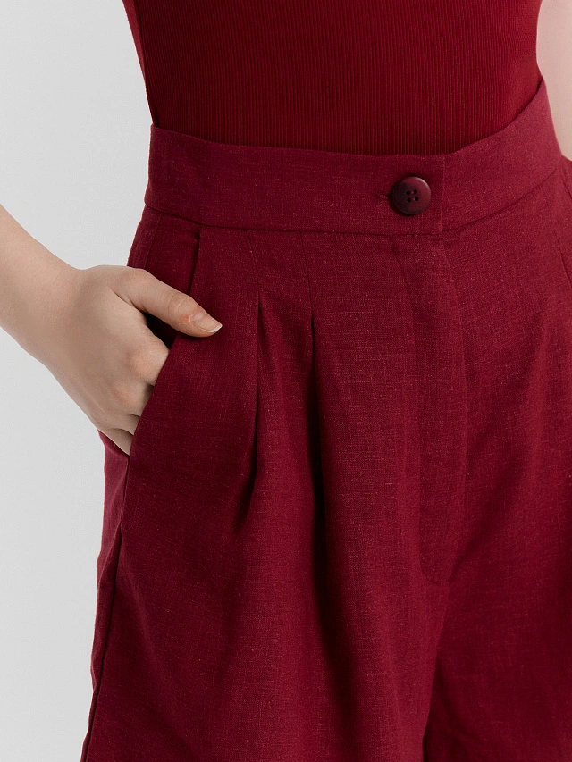 Шорты женские бордовые - 4