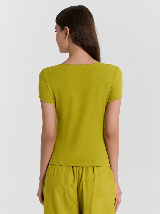 Футболка женская зеленая - 2