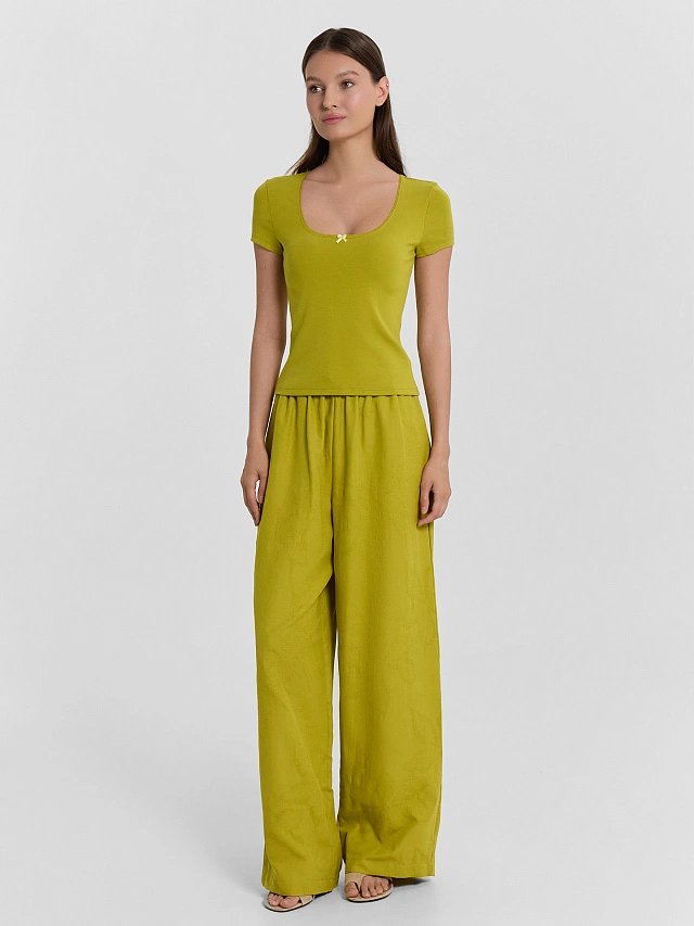 Футболка женская зеленая - 3