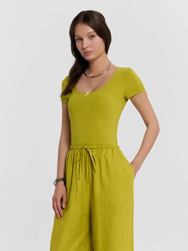 Футболка женская зеленая - 6