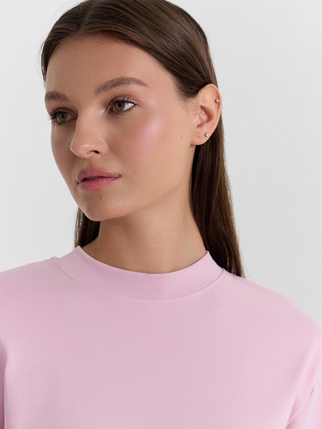 Лонгслив женский розовый - 4
