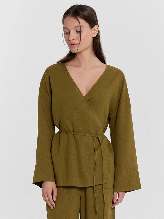 Жакет женский зеленый - 2