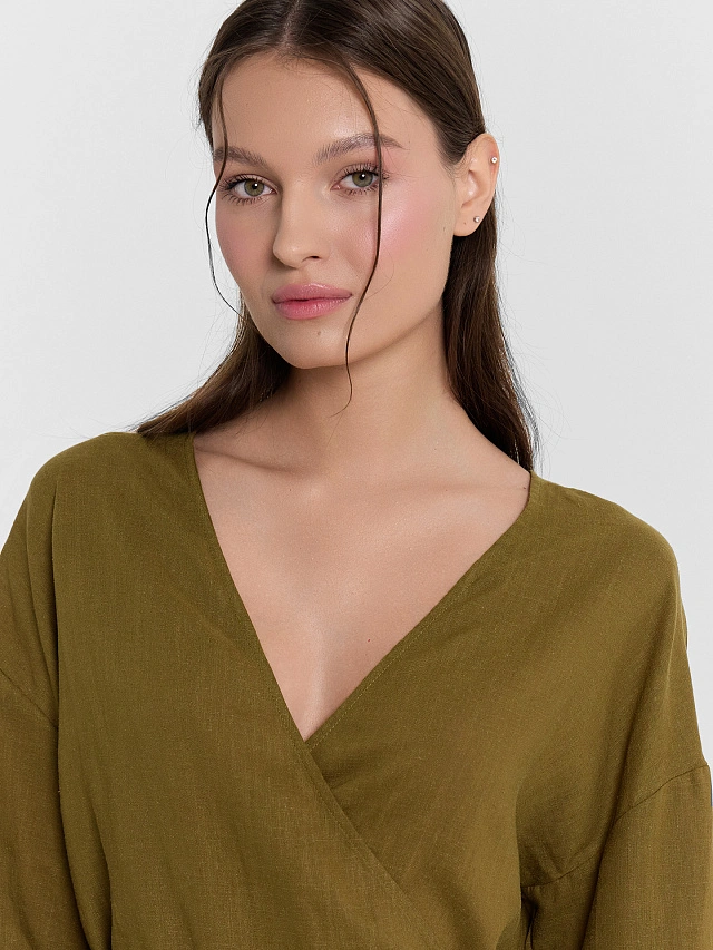 Жакет женский зеленый - 5