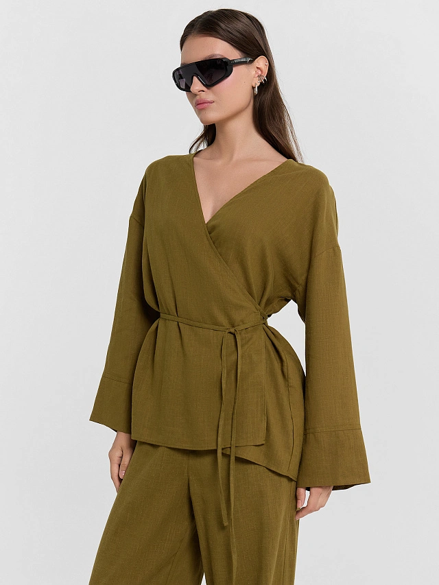 Жакет женский зеленый - 7