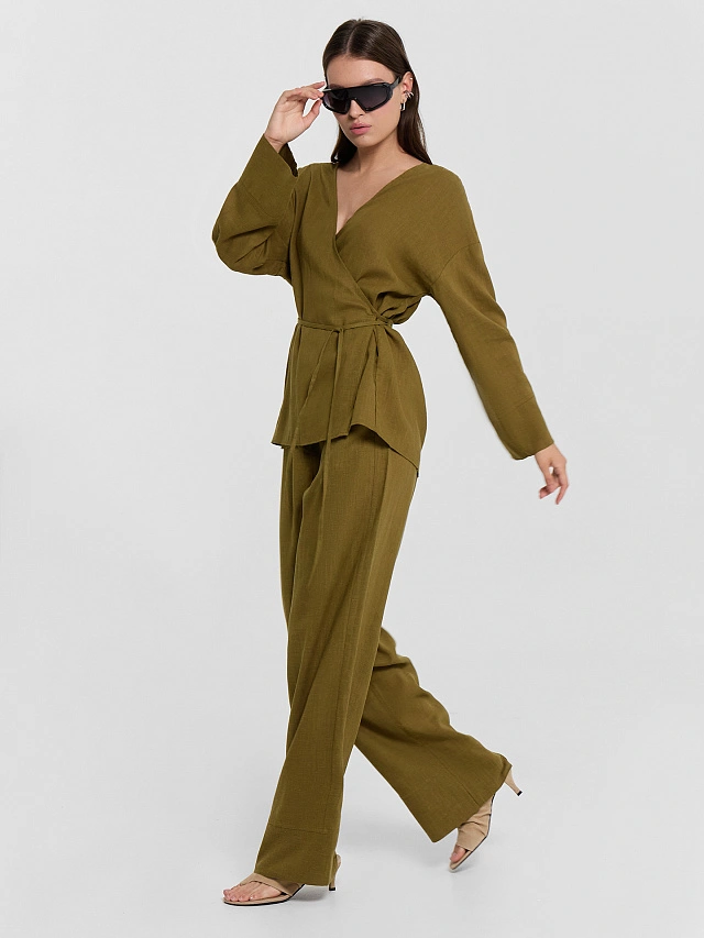 Жакет женский зеленый - 8