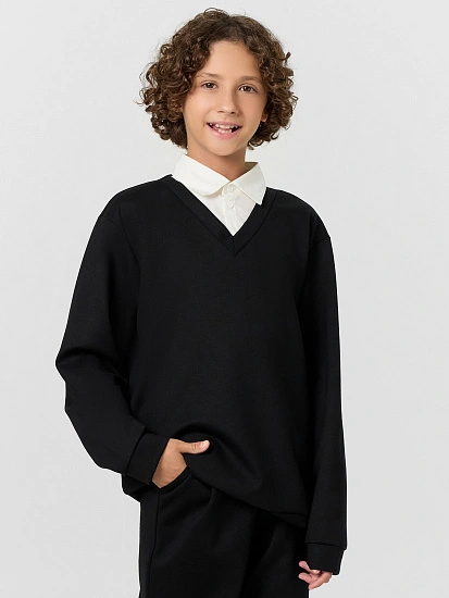 картинка Джемпер для мальчиков черный от магазина одежды для мальчиков от бренда Mark Formelle