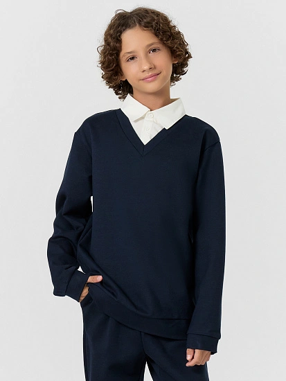 картинка Джемпер для мальчиков синий от магазина одежды для мальчиков от бренда Mark Formelle