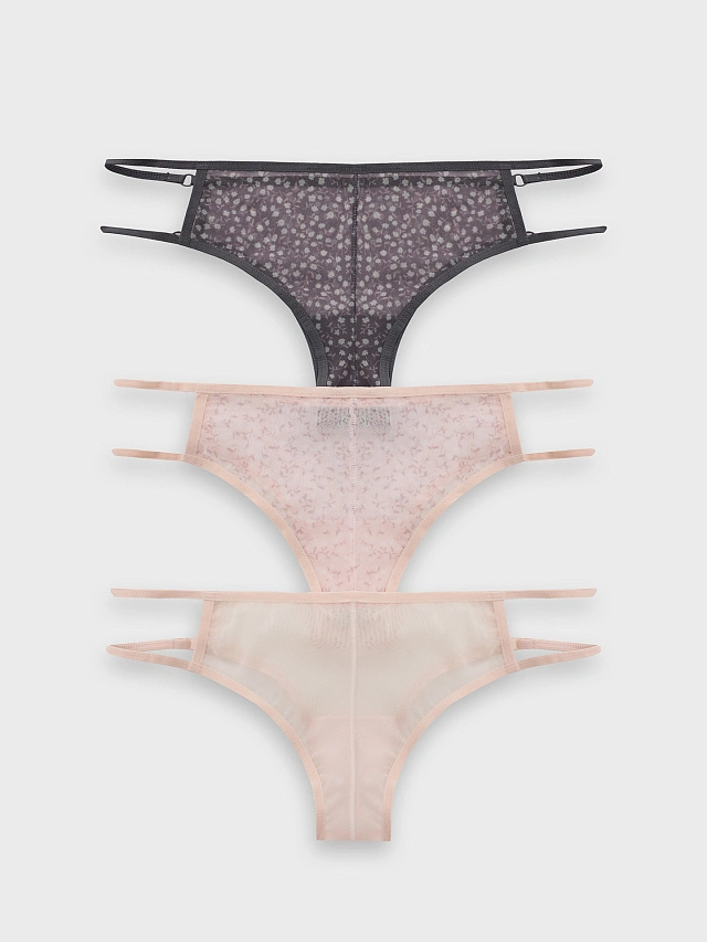 Трусы бразилиана женские в наборе, 3 шт - 9