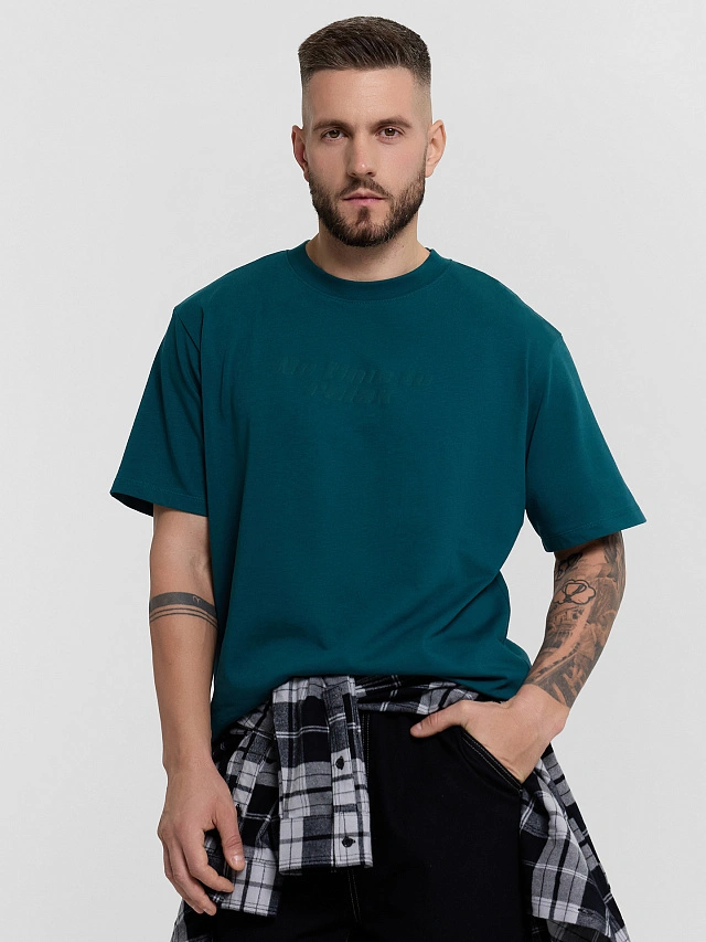 Футболка мужская синяя - 5