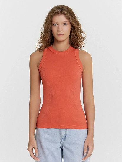 картинка Топ женский оранжевый в рубчик  от магазина стильной одежды Mark Formelle