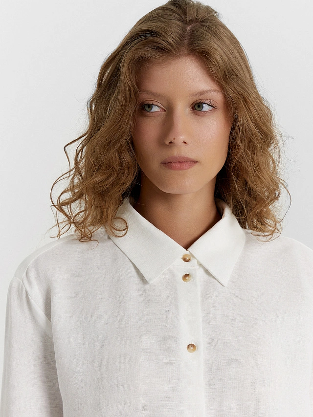 Рубашка женская белая - 5