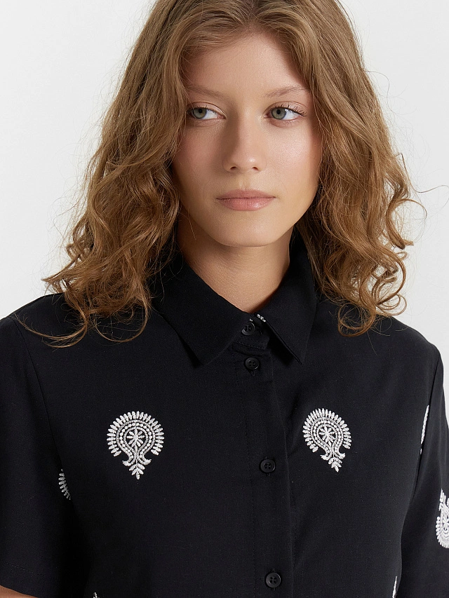 Комплект женский черный с принтом - 6